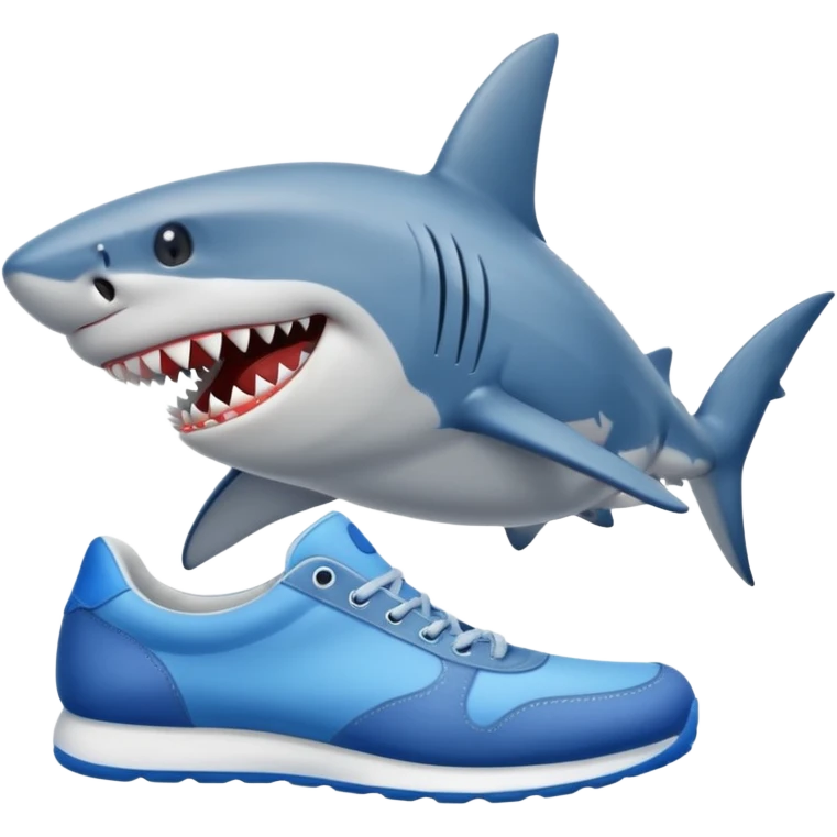 Shark with a blue shoes emoji