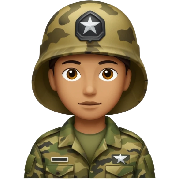 a person in camouflage clothing in a war scene emoji