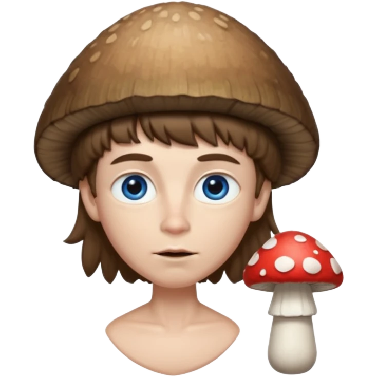 make a white American boy with blue eyes long eyelashes huge huge head in the shape of a triangle and mushroom hair a bit of a unibrow wanna be fluffy hair but is straight and tiny Bodie brown hair and not an actual mushroom head and uglier and lipstick emoji