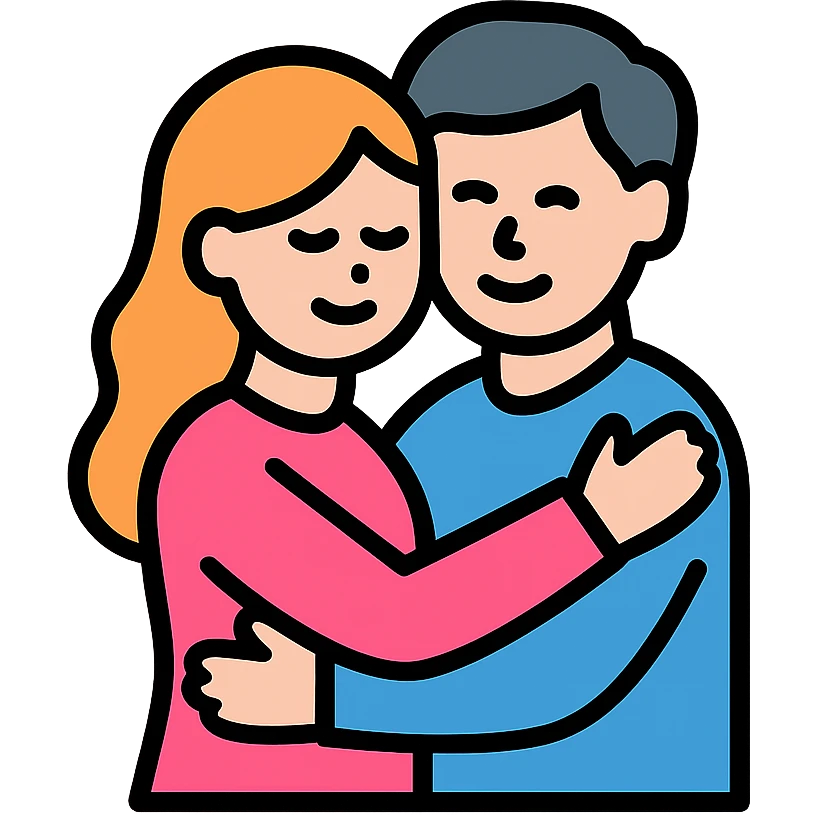 a couple hugging emoji