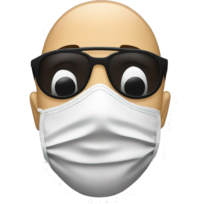 man with a face mask that rappers use emoji
