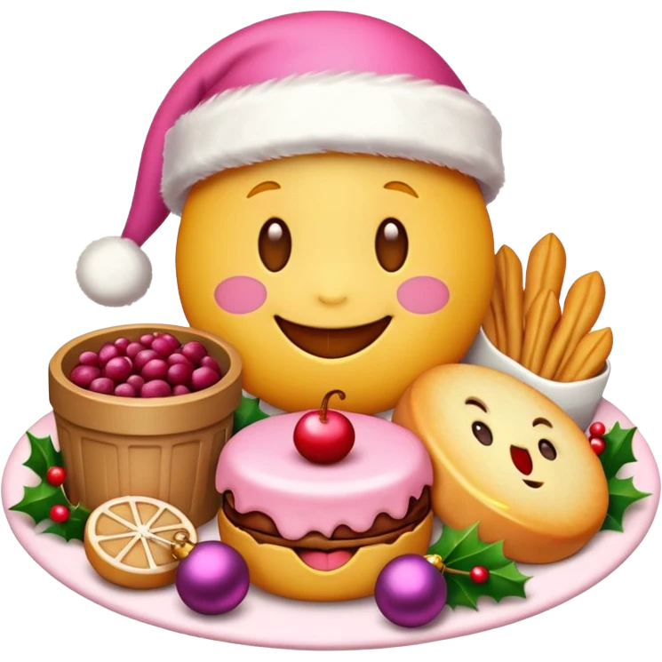 Chrismas cute pink emojis food emoji