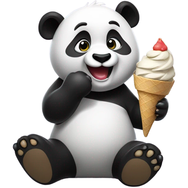 Panda eating ice cream emoji