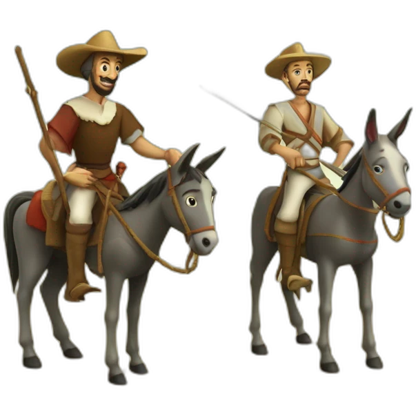 Don Quixote on a donkey and Sancho Panza emoji