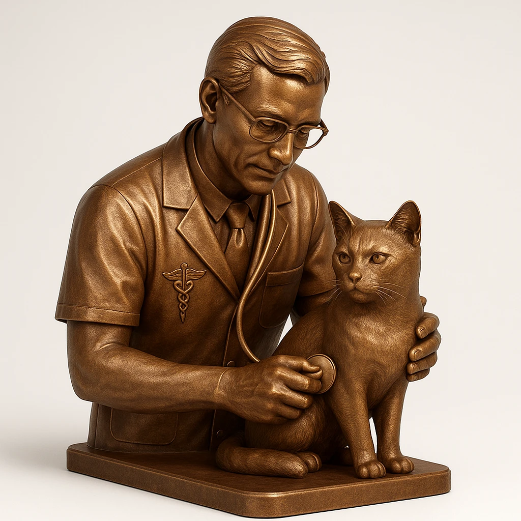veterinarian examining a cat emoji