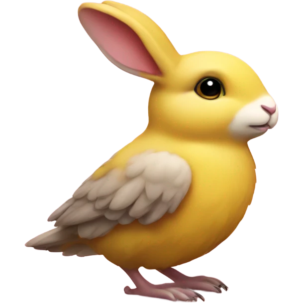 rabbit heart yellow bird emoji