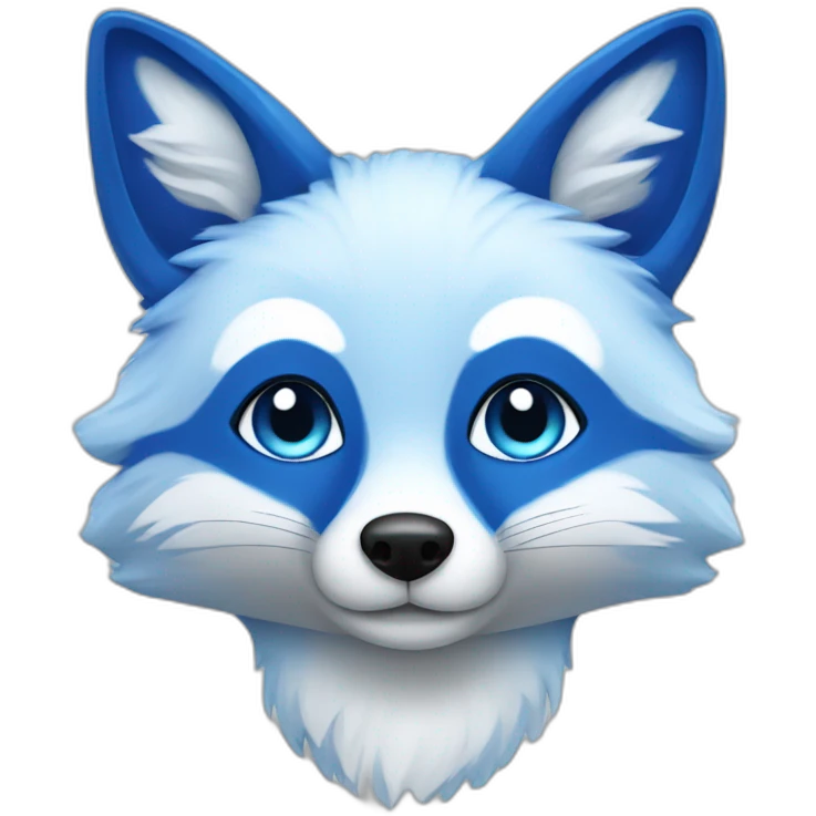 Vibrant Blue fox emoji