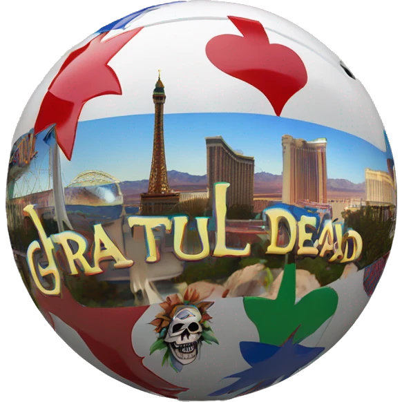 las vegas sphere with Grateful dead symbol emoji