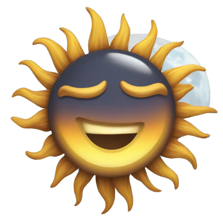 Sun says good morning to moon emoji