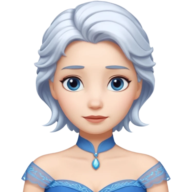 Эльза холодное сердце белые волосы голубое платье  emoji