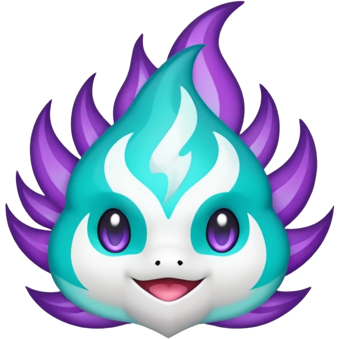Rappidash pokemon white teal purple emoji