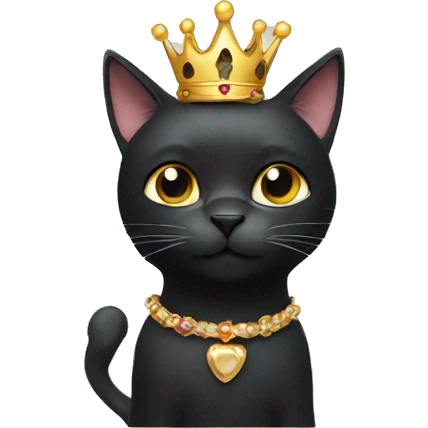 Black cat with crown emoji