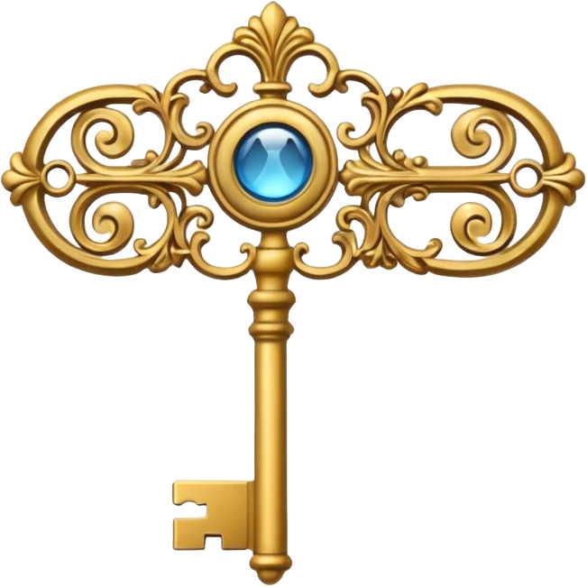 key in the horizontal position old and ornate emoji