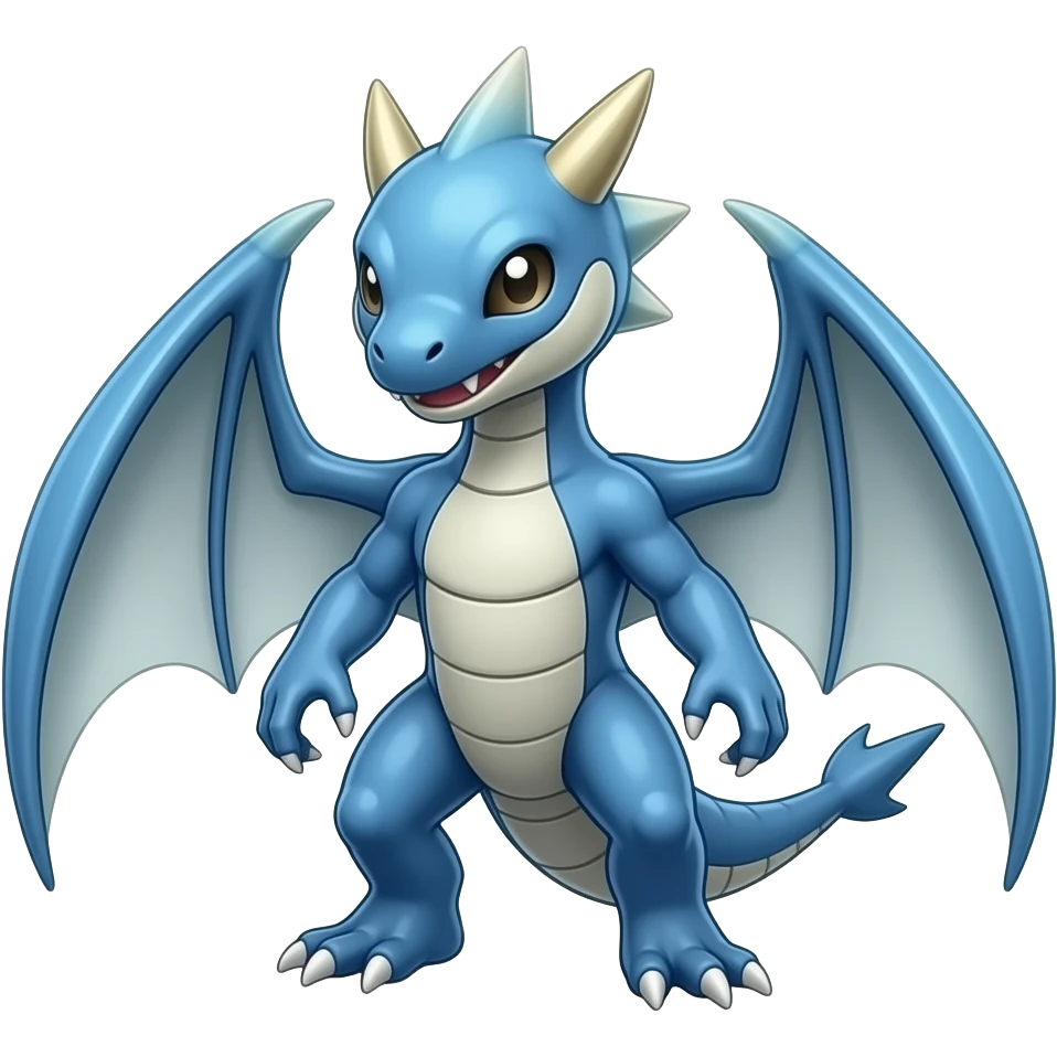 a shiny blue Genesect-Flygon-Raptor-Fakémon emoji