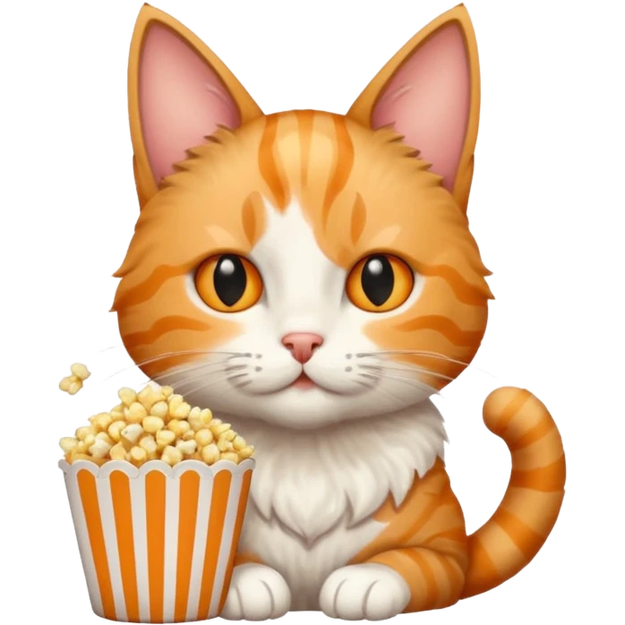cat eat pop corn emoji