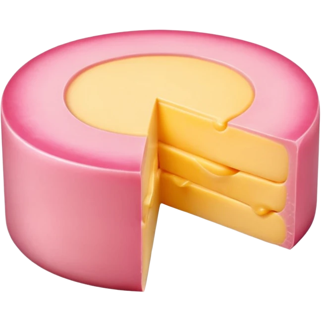 pink round slice of american cheese emoji