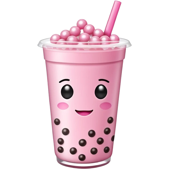 Pink Boba tea emoji