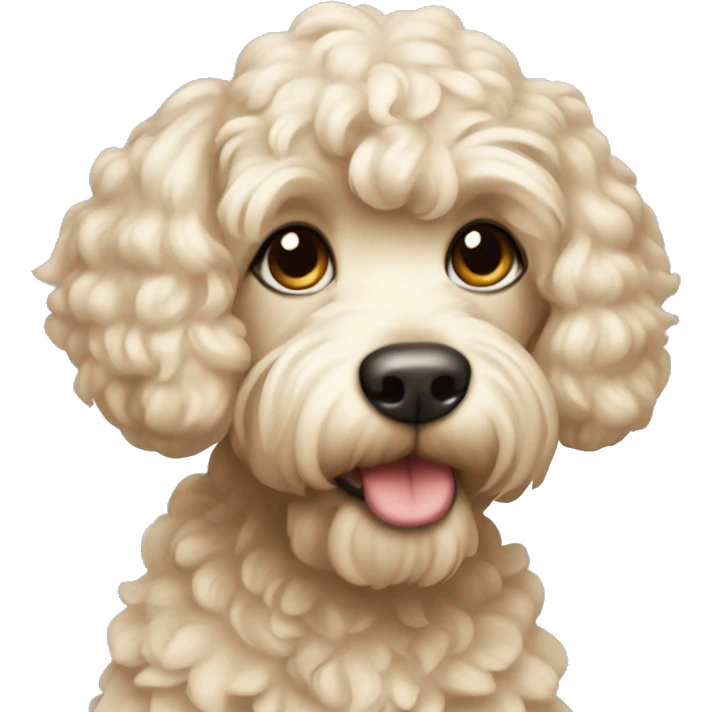 cream cockapoo with short hair emoji