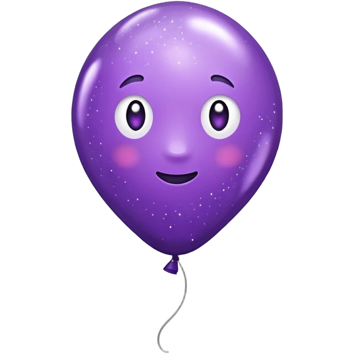 party decor  1 baloon purple glitter   emoji