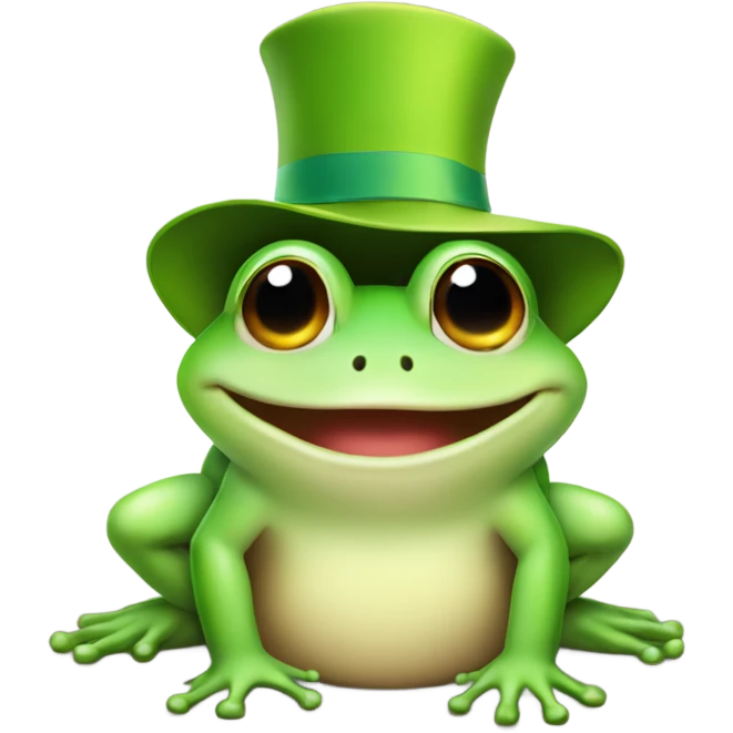 Cute Happy Frog wearing happy new year hat emoji
