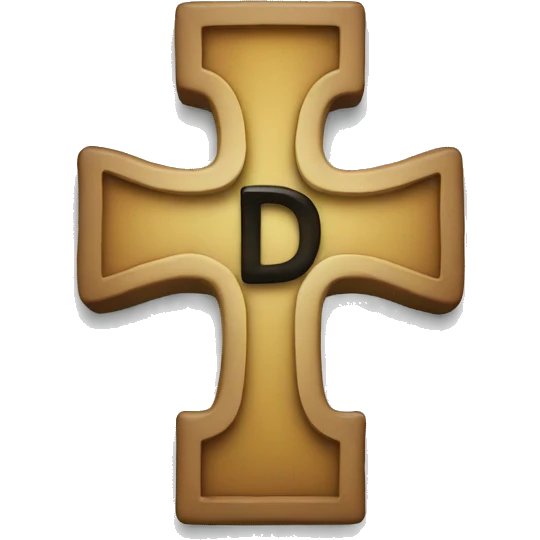 Cross with the initials DJ emoji
