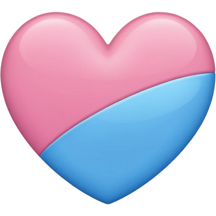 half pink half blue heart emoji