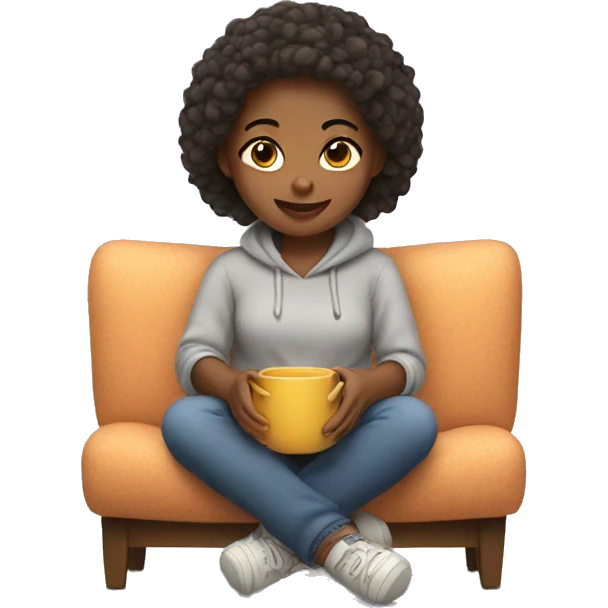 girl with cozy sit  emoji