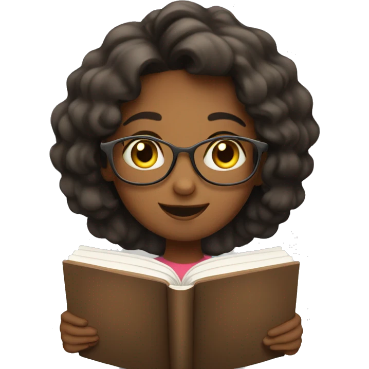 a girl reading Open book   emoji