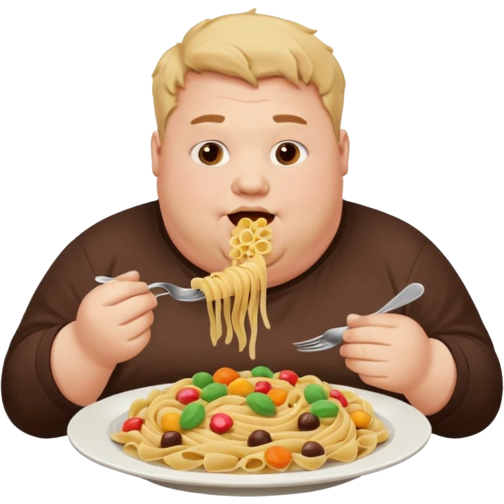 fatman who loves carbs and cholodae and candies emoji