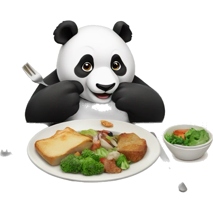 Panda eating dinner emoji