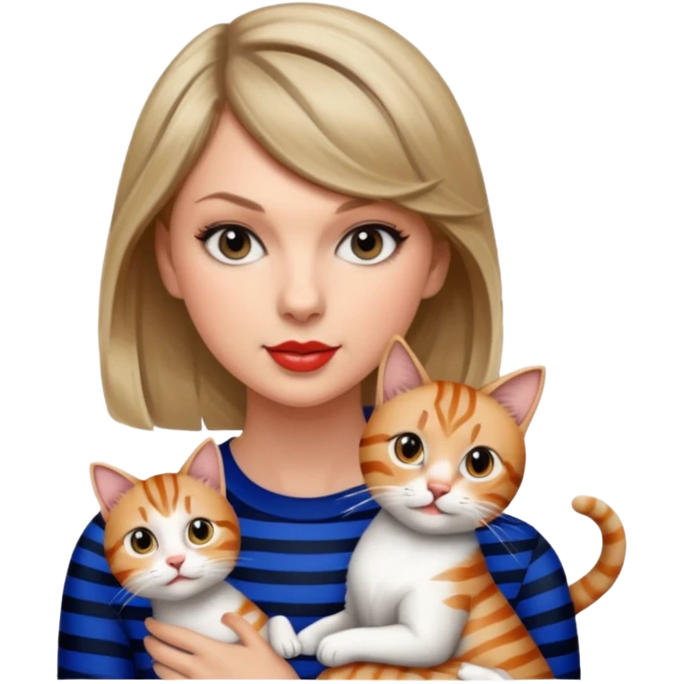 Taylor Swift with a cat with stripes  emoji