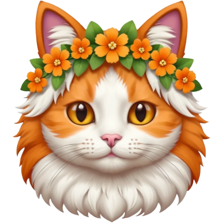 cat head with a flower crown emoji