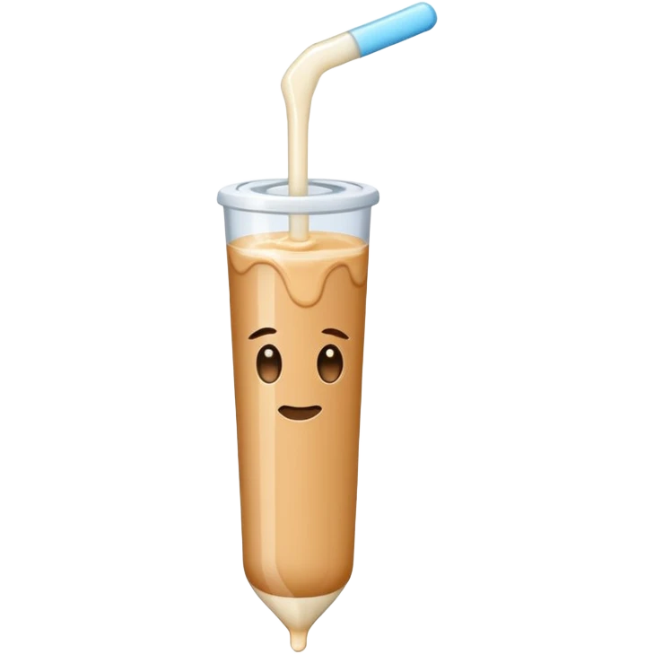 Veiny stick skin color with white liquid emoji