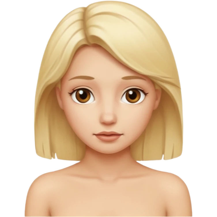 Naked blonde woman with pussy showing emoji