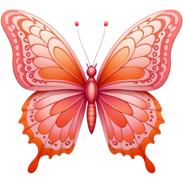 Graceful pink to coral to orange gradient butterfly  emoji