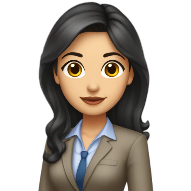 Secretaria joven morena cabello teñido lacio largo emoji