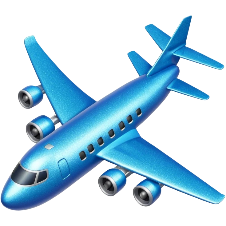 Glitter blue avião emoji