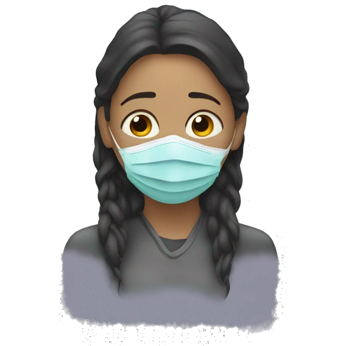 A sick woman have mask  emoji