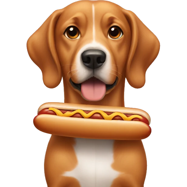 Dog with hotdogs emoji