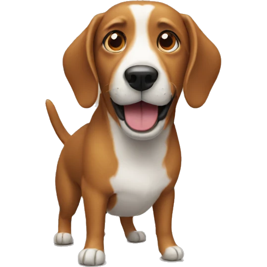 Create an emoji of a dog with a sausage. emoji