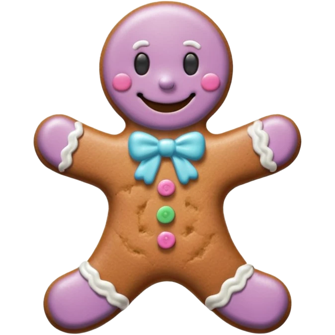 Pastel gingerbread man emoji