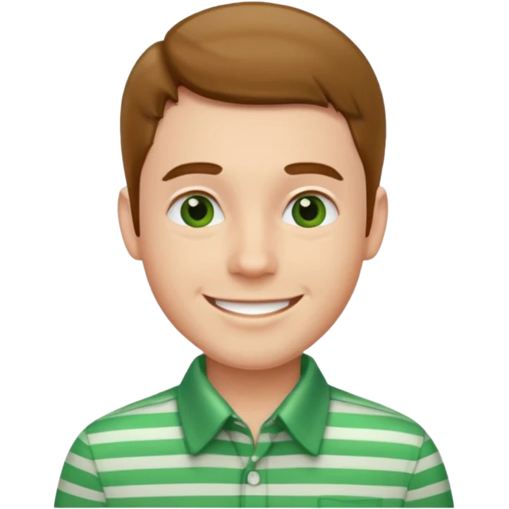Man with green Striped Shirt not a t shirt emoji