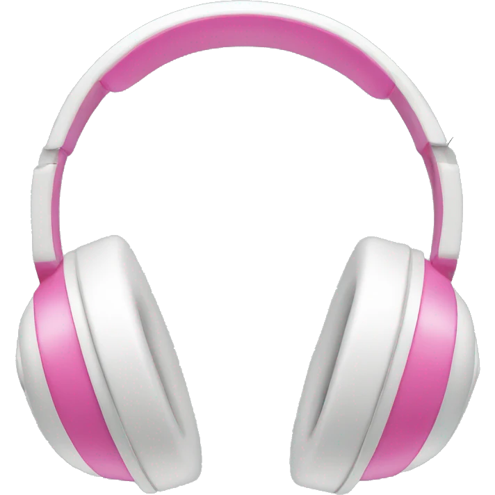White over the head headphones with pink bows on them emoji