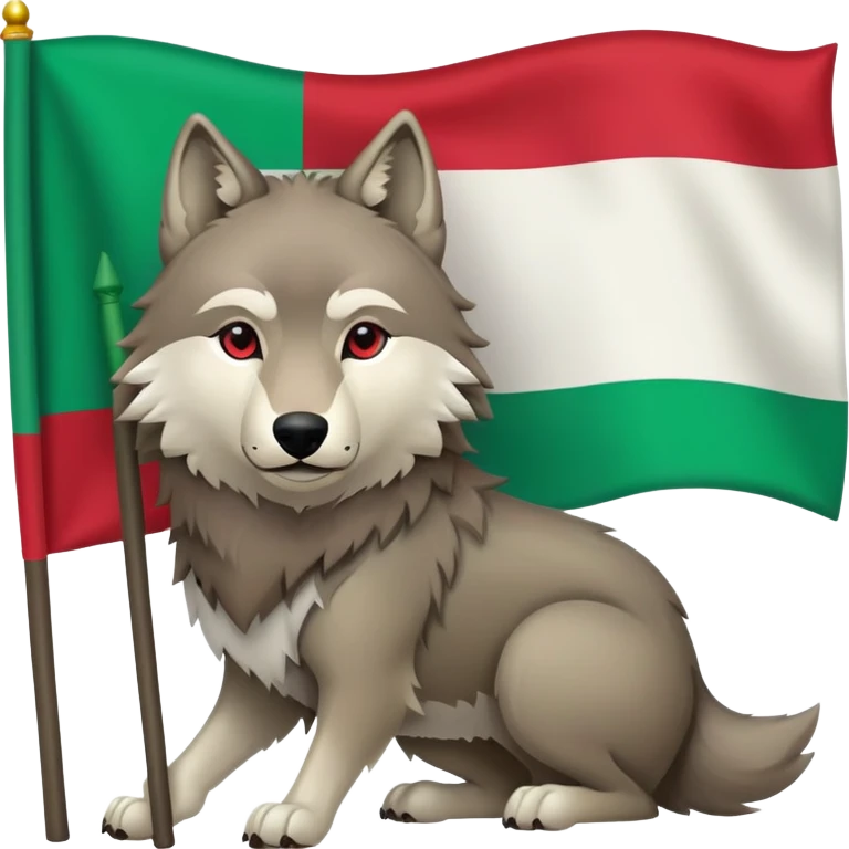 Wolf with the flag of chechnya emoji