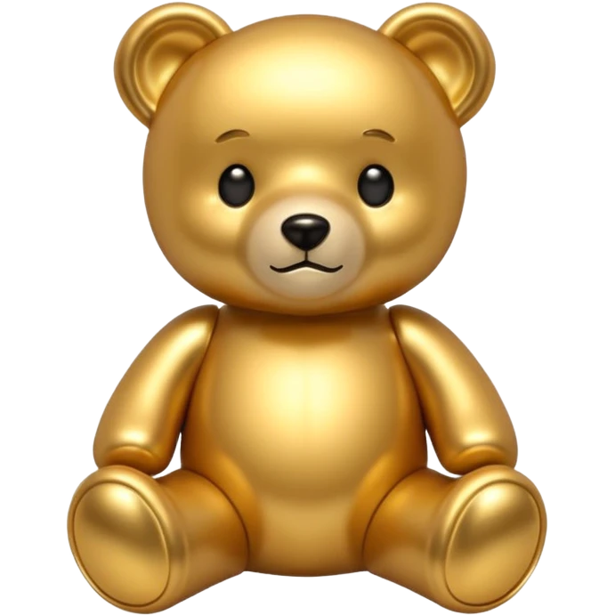 gold metal glow tedy bear emoji