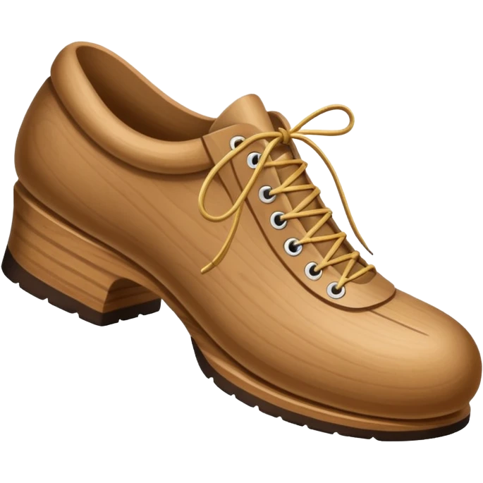 Un zapato de madera estilo Polonia . El zapato está tallado a mano. Pero de madera  peo que no tenga cordon emoji