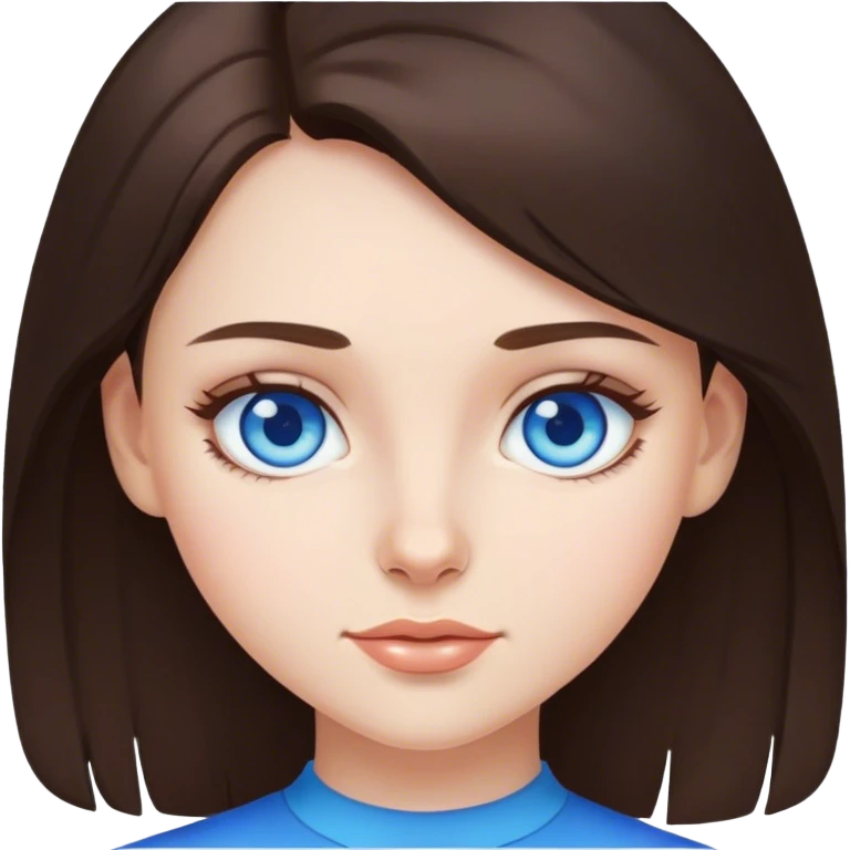 Brunette girl with blue eyes emoji