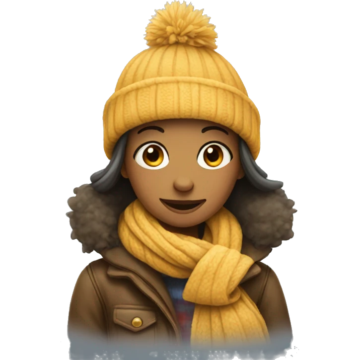 Cosy girl wearing hat and scarf  emoji