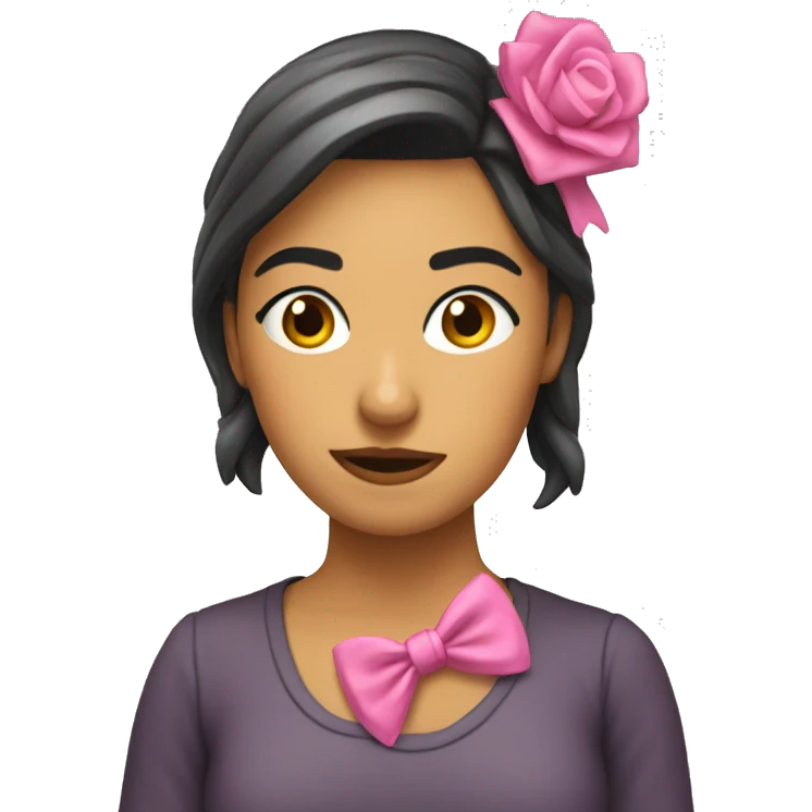 chica con lazo rosa emoji