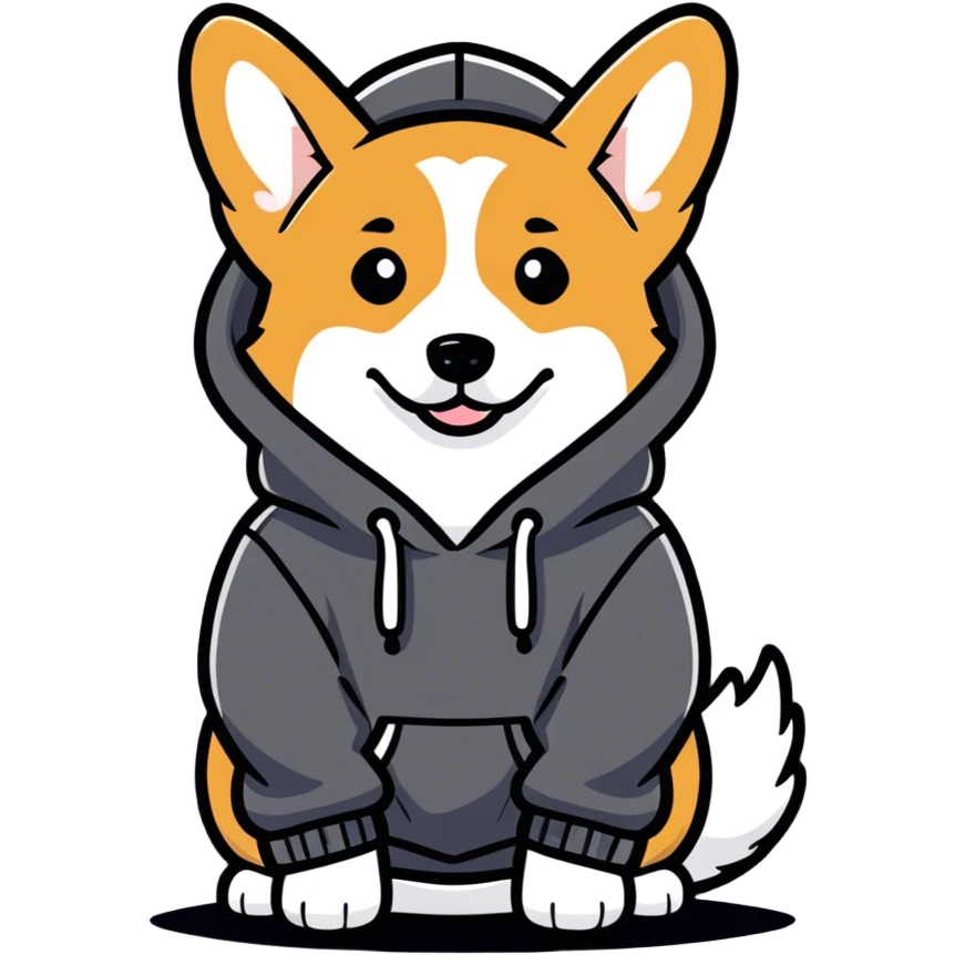 Corgi wearing hoodie emoji